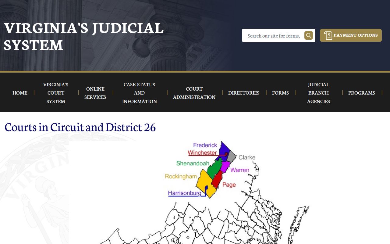 Rockingham County Circuit Court geography in Virginia Judicial Circuit 26