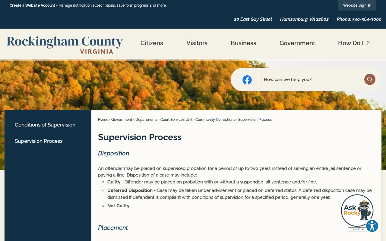 Rockingham County bench warrant process and supervision information
